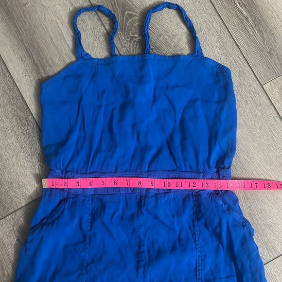 Zara blue linen blend romper short jumpsuit size XL - Picture 5 of 6